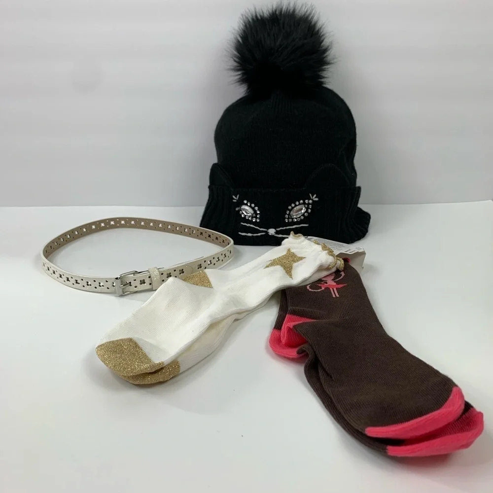 Girl’s Gymboree & Gap Bundle Cat Cap Socks & Belt